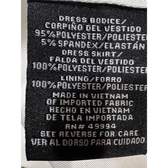 NWT R&M Richards White Short Sleeve Sequin Satin Bow Hi Low Formal Dress Gown 10 - Picture 9 of 10